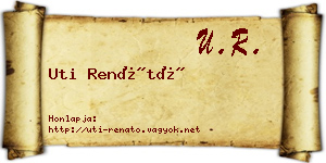 Uti Renátó névjegykártya